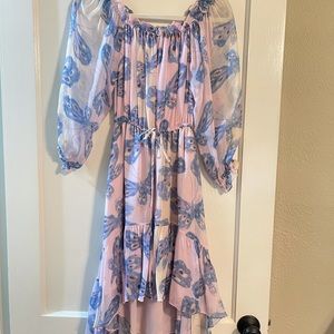 Diane Von Furstenberg butterfly dress hi low size S